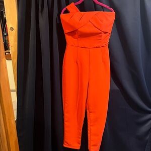 Adelyn Rae Vibrant Orange Jumpsuit